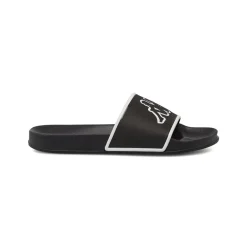 Ciabatte a fascia Ragazzo Nere con maxi logo bianco Kappa