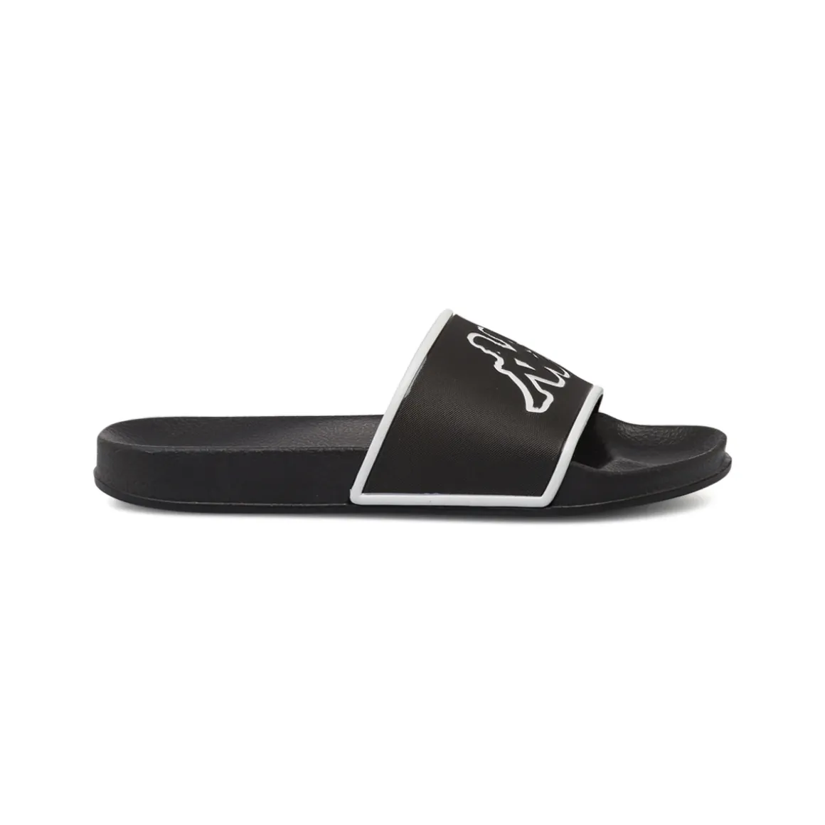 Ciabatte a fascia Ragazzo Nere con maxi logo bianco Kappa