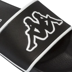 Ciabatte a fascia Ragazzo Nere con maxi logo bianco Kappa