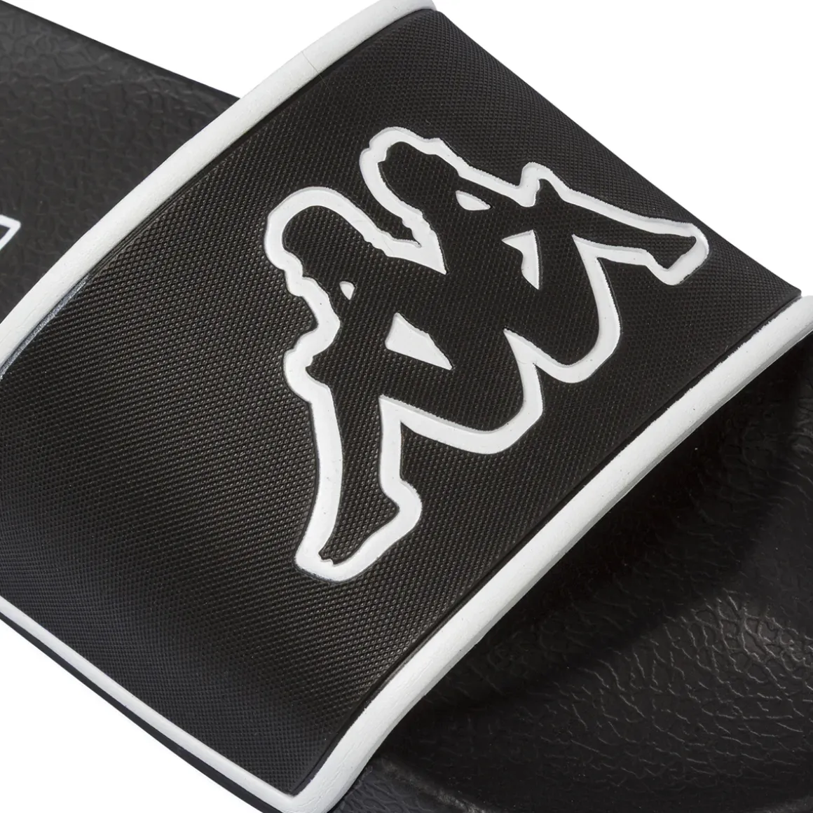 Ciabatte a fascia Ragazzo Nere con maxi logo bianco Kappa