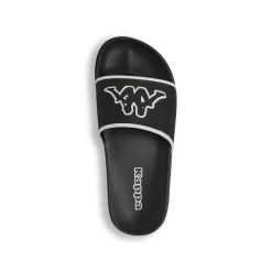 Ciabatte a fascia Ragazzo Nere con maxi logo bianco Kappa
