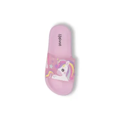 Ciabatte a fascia rosa da Bambina con patch Unicorno