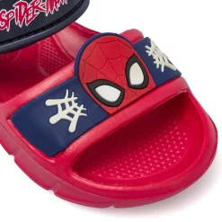 Ciabatte a fascia rosse da Bambino con cinturino e grafica Spiderman