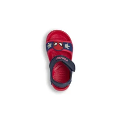 Ciabatte a fascia rosse da Bambino con cinturino e grafica Spiderman