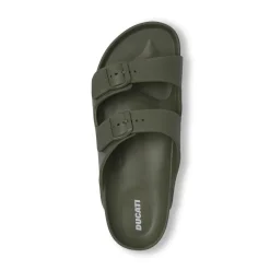 Ciabatte a fascia verdi militare da Uomo con doppie fibbie Ducati