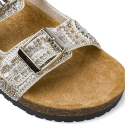 Ciabatte argento da Ragazza con strass perline Dieci Baci