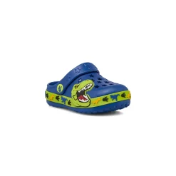 Ciabatte a sabot blu da Bambino con T-Rex e fori a stella Dinosauri