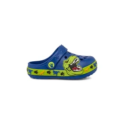 Ciabatte a sabot blu da Bambino con T-Rex e fori a stella Dinosauri