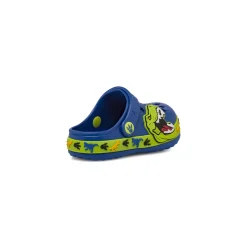 Ciabatte a sabot blu da Bambino con T-Rex e fori a stella Dinosauri
