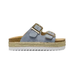 Ciabatte azzurre da Donna con fibbie e suola alta Lora Ferres