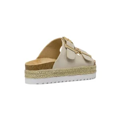 Ciabatte beige da Donna con fibbie e suola alta Lora Ferres