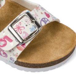 Ciabatte bianche da Bambina con stampe multicolor Le scarpe di Alice
