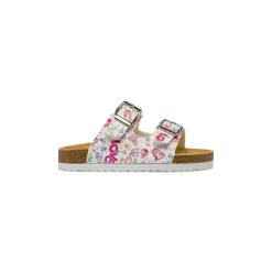 Ciabatte bianche da Bambina con stampe multicolor Le scarpe di Alice