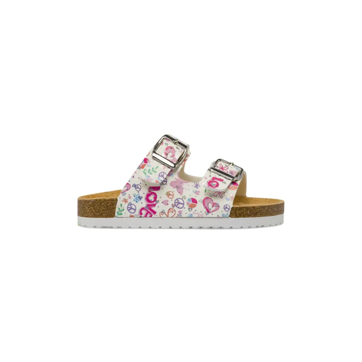 Ciabatte bianche da Bambina con stampe multicolor Le scarpe di Alice