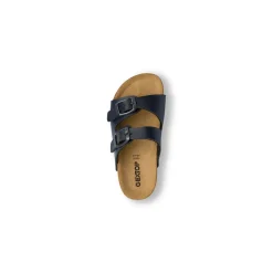 Ciabatte blu da Bambino con fibbie e sottopiede in pelle Weep & Smile