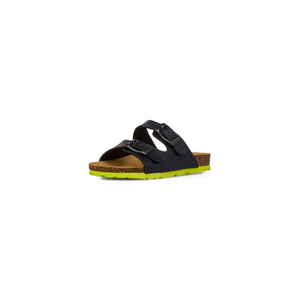 Ciabatte blu da Bambino con fibbie e sottopiede in pelle Weep & Smile