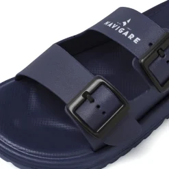 Ciabatte blu da Uomo con doppie fibbie regolabili e logo Navigare