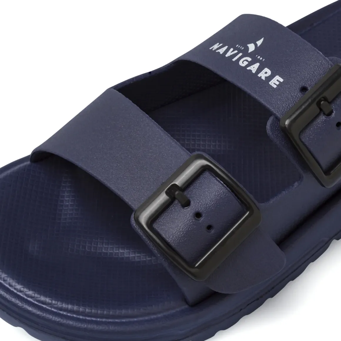 Ciabatte blu da Uomo con doppie fibbie regolabili e logo Navigare