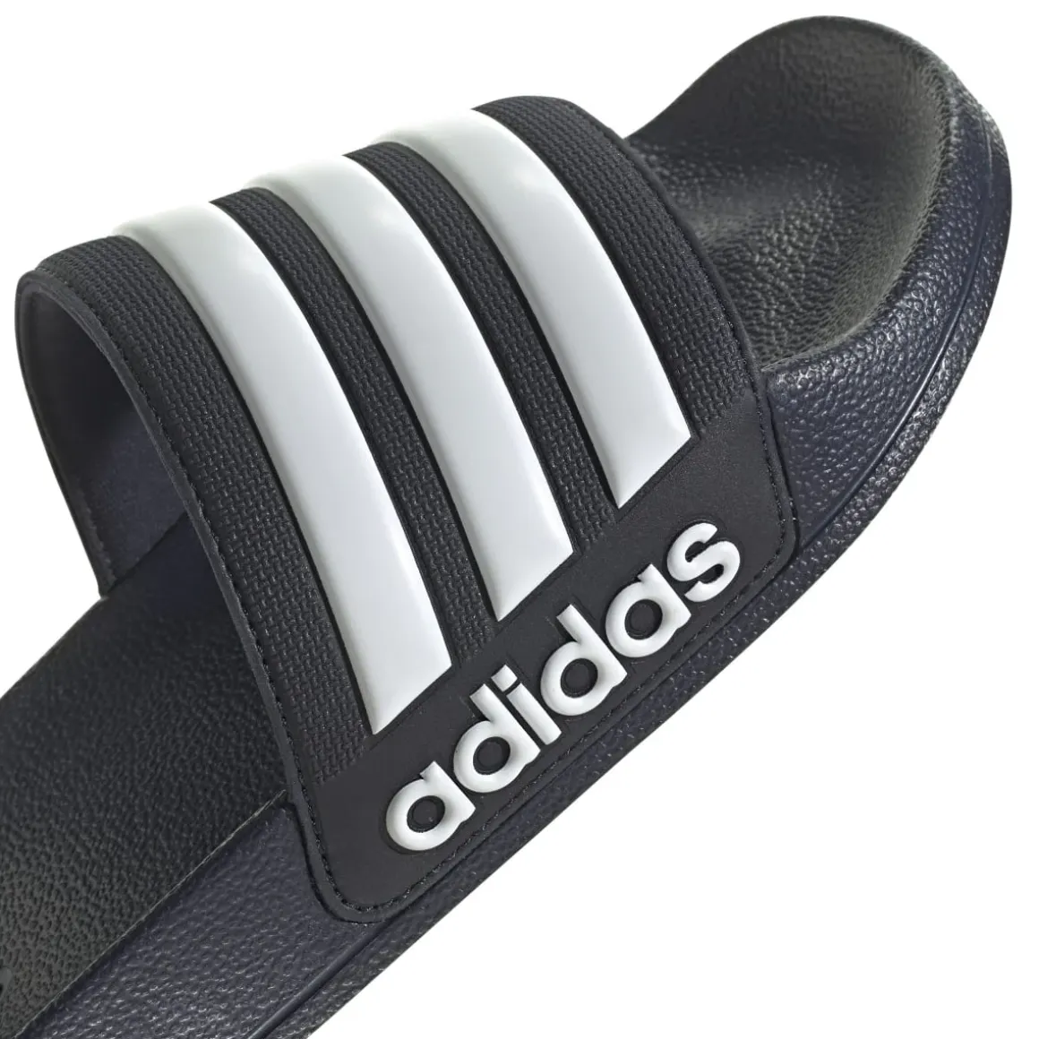 Ciabatte blu in gomma con strisce a contrasto Adidas Adilette Shower