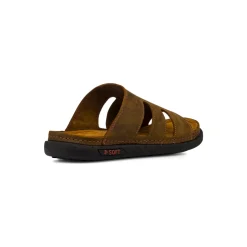 Ciabatte casual comfort Marroni da Uomo in Pelle P Soft