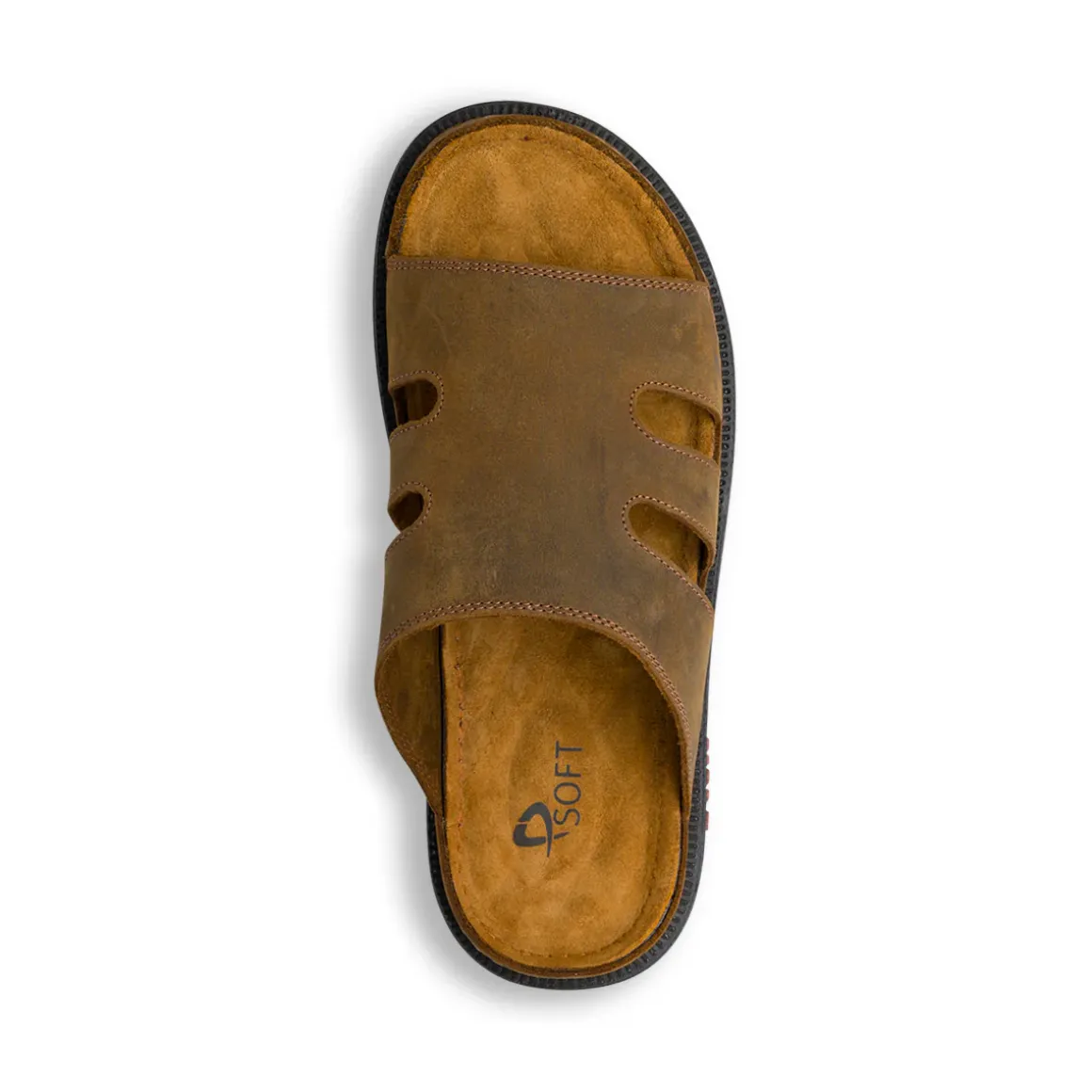 Ciabatte casual comfort Marroni da Uomo in Pelle P Soft