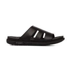 Ciabatte Casual Comfort Nere da Uomo in Pelle P Soft
