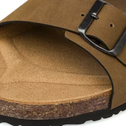 Ciabatte casual marroni da Uomo con fibbie Riflessi Urbani