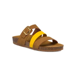 Ciabatte color Cuoio da Donna con dettaglio Giallo Italia Trend Grazia