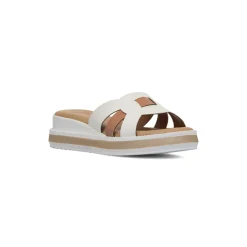 Ciabatte Comfort da Donna Bianche con inserto in contrasto beige P Soft