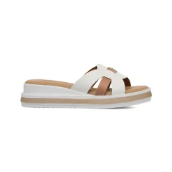 Ciabatte Comfort da Donna Bianche con inserto in contrasto beige P Soft