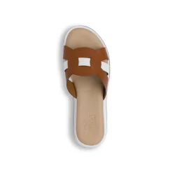 Ciabatte Comfort da Donna marroni con inserto incrociato in contrasto P Soft