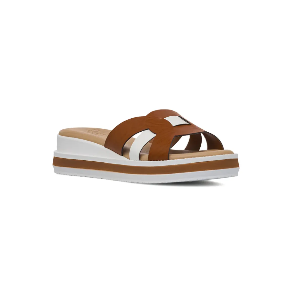 Ciabatte Comfort da Donna marroni con inserto incrociato in contrasto P Soft