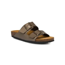 Ciabatte da donna bronzo con sottopiede in pelle e doppia fibbia Italia Trend Sabina