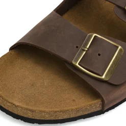 Ciabatte da Uomo marroni con sottopiede in Pelle e con Memory Ducati