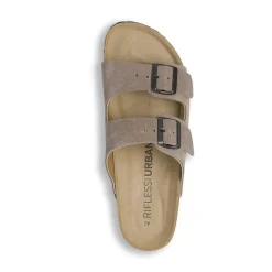 Ciabatte da Uomo taupe effetto scamosciato con fibbie Riflessi Urbani
