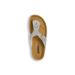 Ciabatte infradito argento glitter da Bambina in pelle Settenote