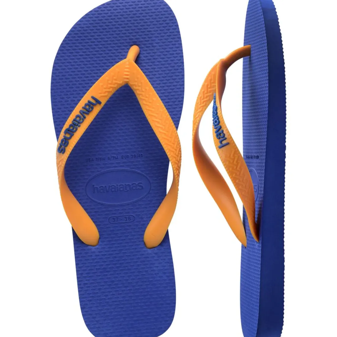 Ciabatte infradito bicolore blu e arancioni da Uomo con logo Havaianas