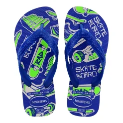 Ciabatte infradito blu da Bambino con decorazioni suola Havaianas