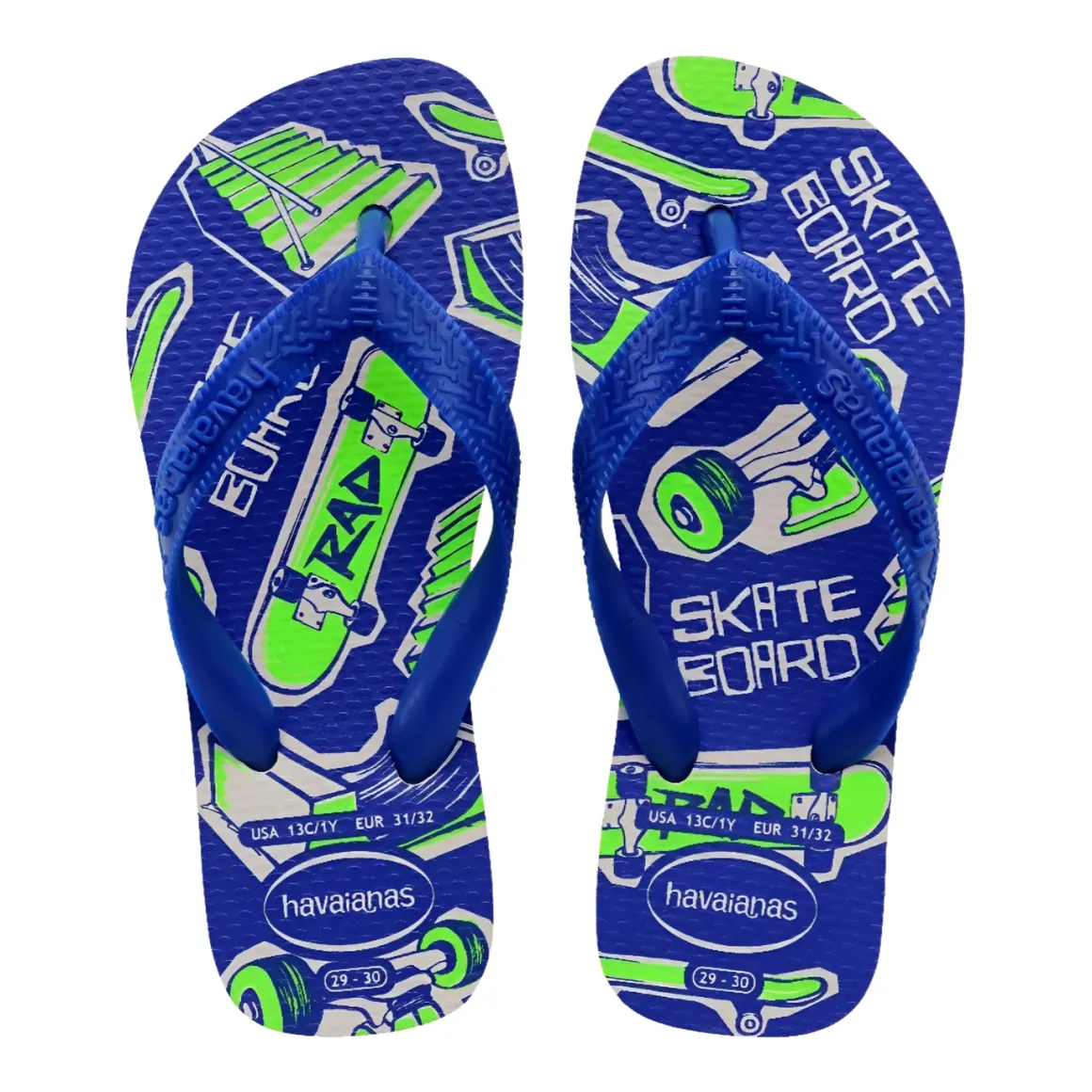 Ciabatte infradito blu da Bambino con decorazioni suola Havaianas