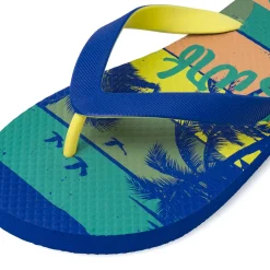 Ciabatte infradito blu da Uomo con stampa tropicale e surf De Fonseca