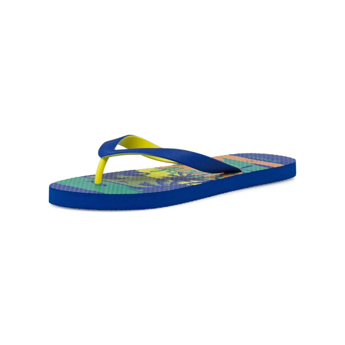 Ciabatte infradito blu da Uomo con stampa tropicale e surf De Fonseca