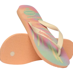Ciabatte Infradito da Donna Arancioni con fantasia tropicale Havaianas