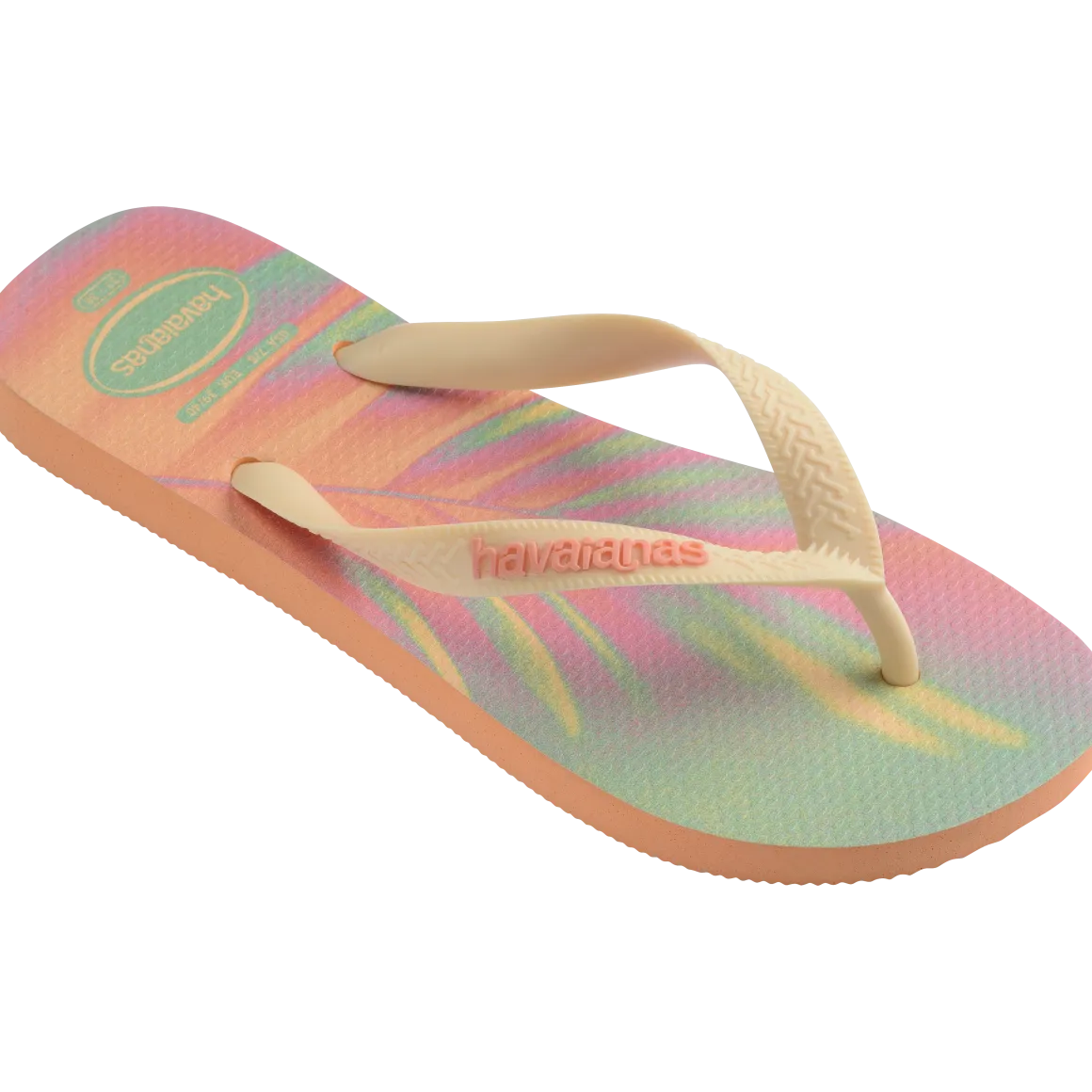 Ciabatte Infradito da Donna Arancioni con fantasia tropicale Havaianas