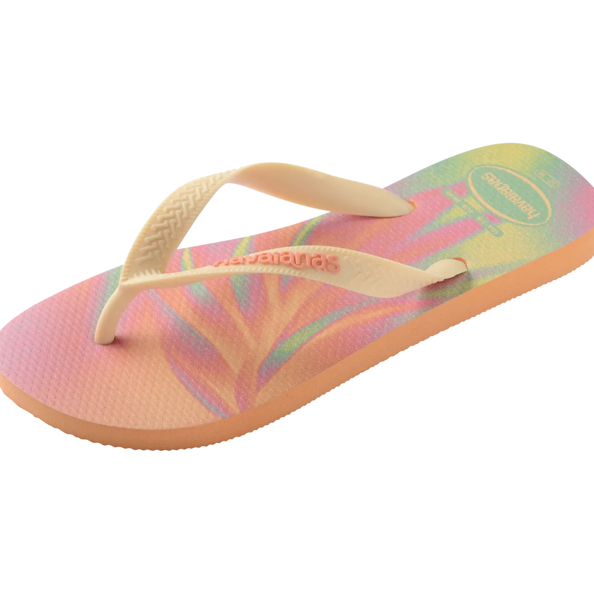 Ciabatte Infradito da Donna Arancioni con fantasia tropicale Havaianas