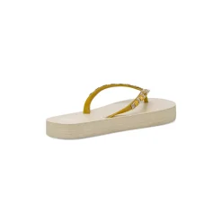 Ciabatte infradito da Donna beige con strass e fiori decorativi Griff