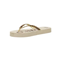 Ciabatte infradito da Donna beige con inserto animalier Griff
