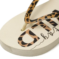 Ciabatte infradito da Donna beige con inserto animalier Griff