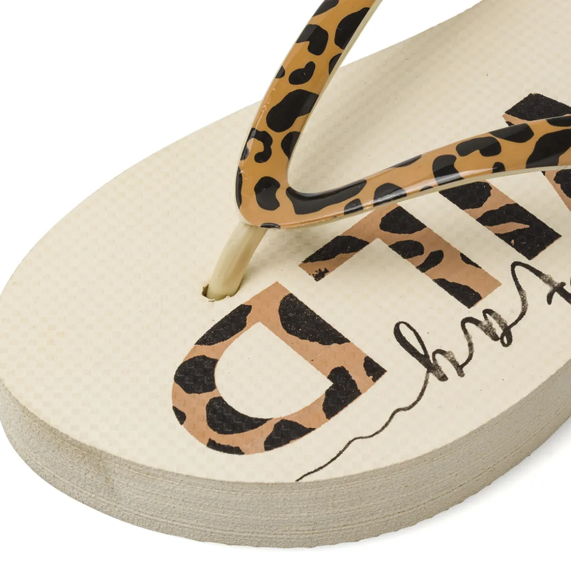 Ciabatte infradito da Donna beige con inserto animalier Griff