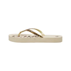 Ciabatte infradito da Donna beige con inserto animalier Griff