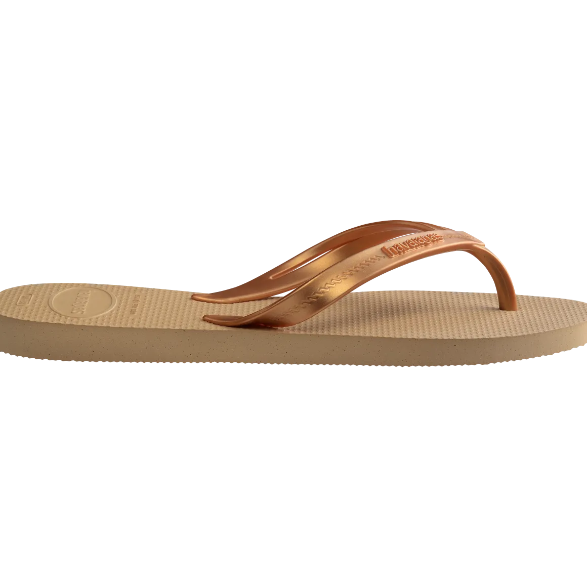 Ciabatte infradito da Donna color oro metallizzato e beige Havaianas
